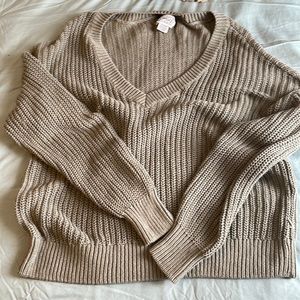 Olive green v-cut sweater